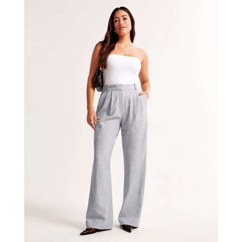 ABERCROMBIE & FITCH Sloane Tailored Pant Heather Gray Sz 26/2R {X22}